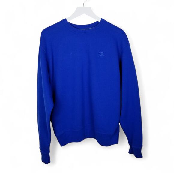 CHAMPION AUTHENTIC 50/50 Pullover Cobalt Blue Sweatshirt - Medium - Picture 2 of 8